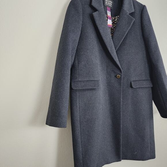 NEW Scotch & Soda Single Breasted Mid Length Wool Blend Coat - Picture 7 of 12